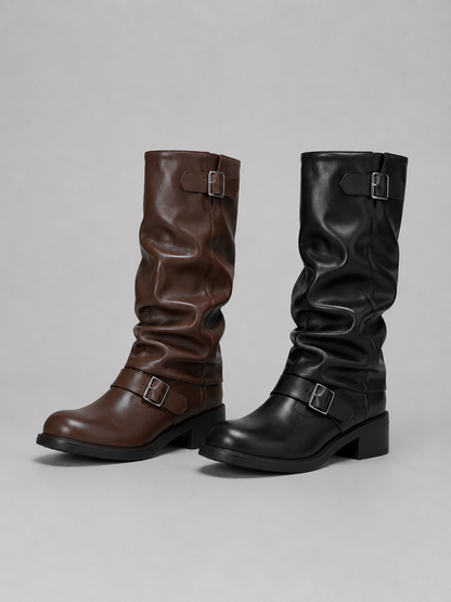 Bottes hautes à boucles pour femmes