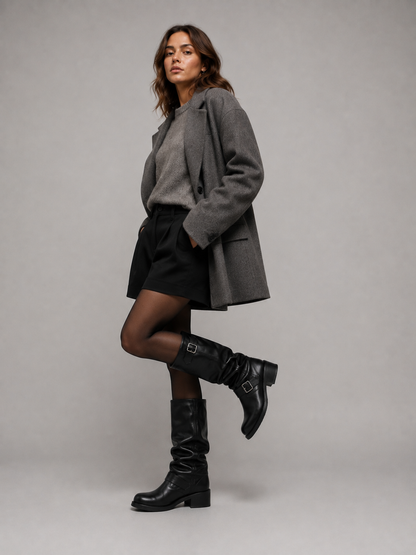 Bottes hautes à boucles pour femmes