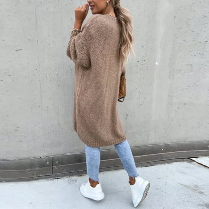 Cardigan Long Tricoté À Devant Ouvert Pour Femme | Idéal Pour L'automne