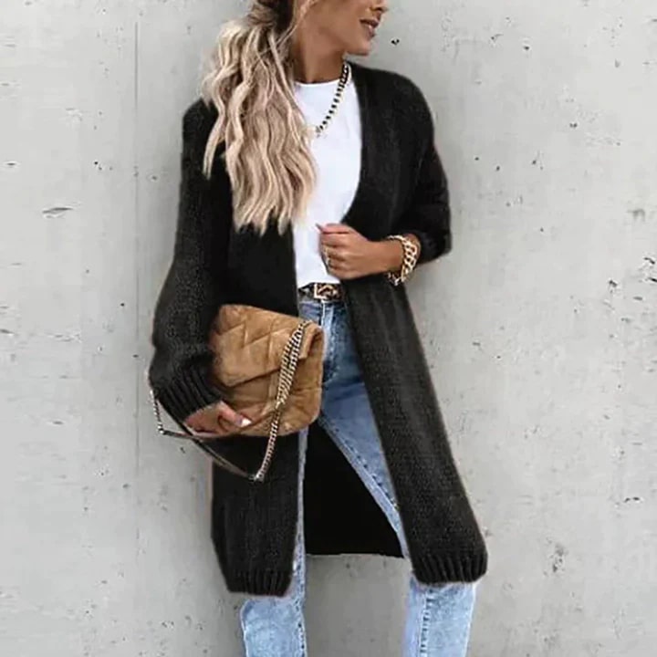 Cardigan Long Tricoté À Devant Ouvert Pour Femme | Idéal Pour L'automne