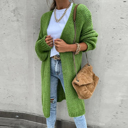 Cardigan Long Tricoté À Devant Ouvert Pour Femme | Idéal Pour L'automne