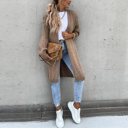 Cardigan Long Tricoté À Devant Ouvert Pour Femme | Idéal Pour L'automne