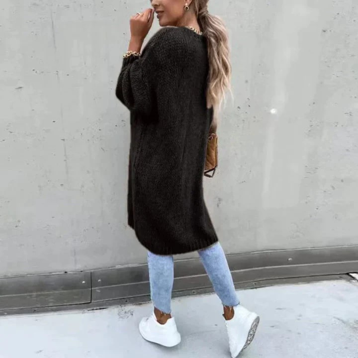 Cardigan Long Tricoté À Devant Ouvert Pour Femme | Idéal Pour L'automne