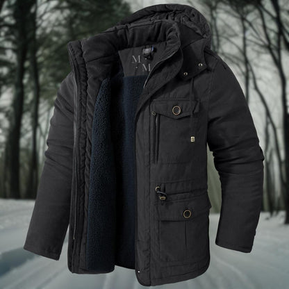 Manteau Long avec Capuche et Fermeture Zippée pour Hommes | Idéal pour l'Hiver