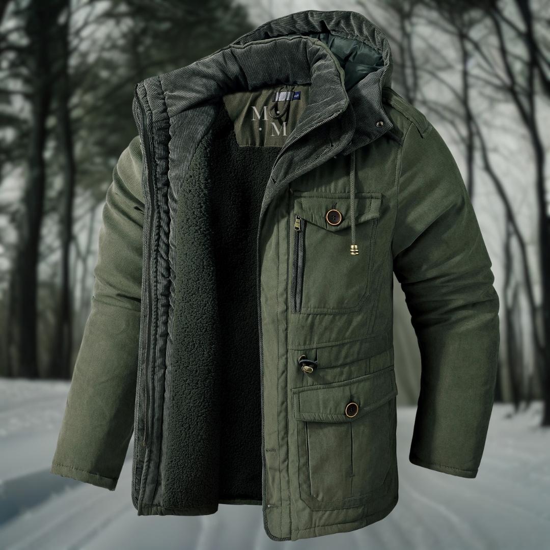 Manteau Long avec Capuche et Fermeture Zippée pour Hommes | Idéal pour l'Hiver