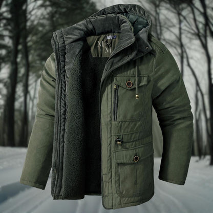 Manteau Long avec Capuche et Fermeture Zippée pour Hommes | Idéal pour l'Hiver