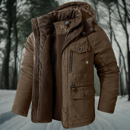 Manteau Long avec Capuche et Fermeture Zippée pour Hommes | Idéal pour l'Hiver