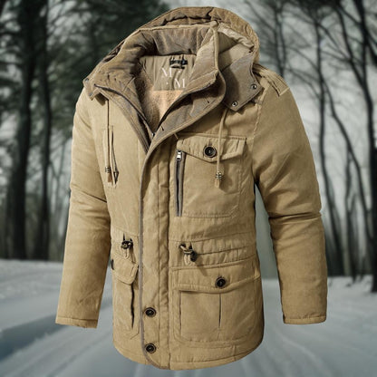 Manteau Long avec Capuche et Fermeture Zippée pour Hommes | Idéal pour l'Hiver