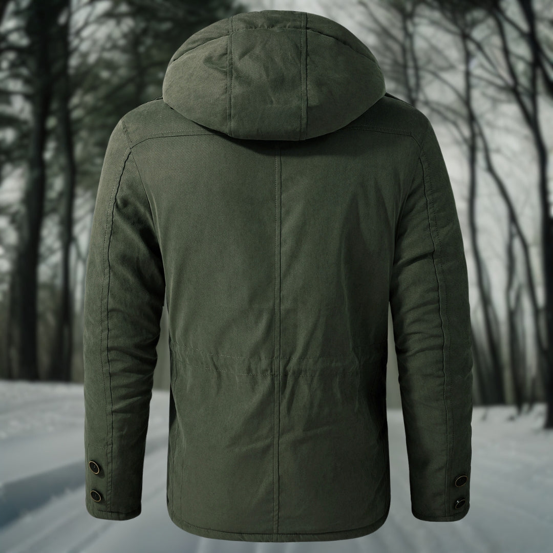 Manteau Long avec Capuche et Fermeture Zippée pour Hommes | Idéal pour l'Hiver