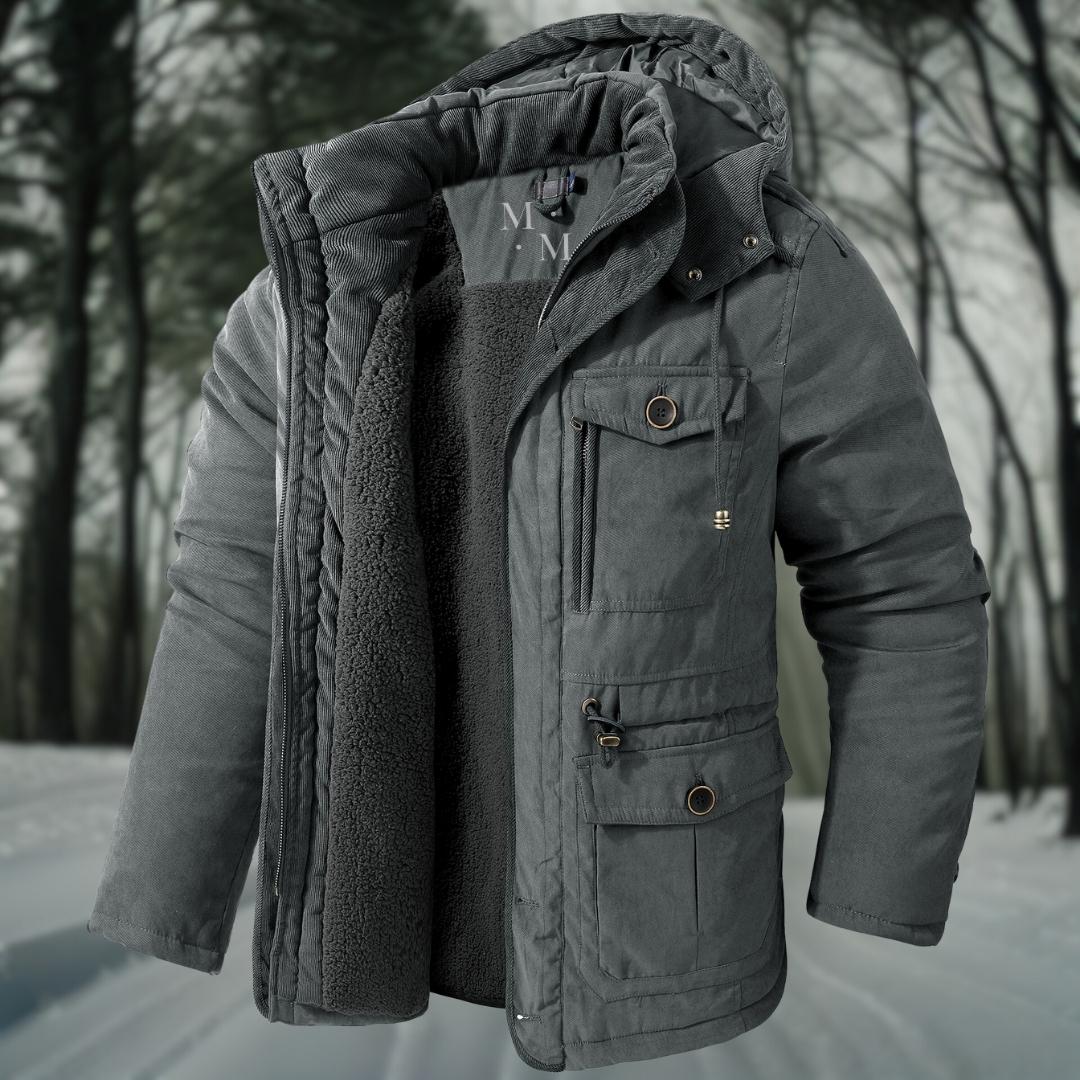 Manteau Long avec Capuche et Fermeture Zippée pour Hommes | Idéal pour l'Hiver
