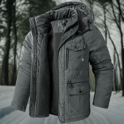 Manteau Long avec Capuche et Fermeture Zippée pour Hommes | Idéal pour l'Hiver