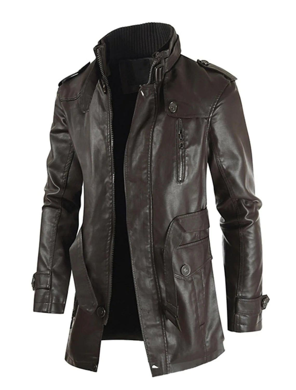 Veste Mi-Longue avec Col Classique et Fermeture Zippée pour Hommes | Idéale pour la Mi-Saison