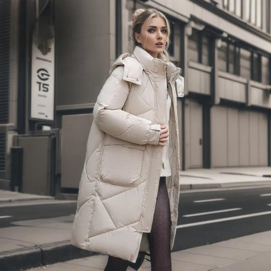 Manteau Long d’Hiver avec Fermeture Frontale pour Femme | Idéal pour la Saison Froide
