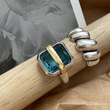 Bague Avec Pierre Bleue Et Finition Argentée Pour Femme | Idéale Pour Un Usage Quotidien Ou Des Occasions