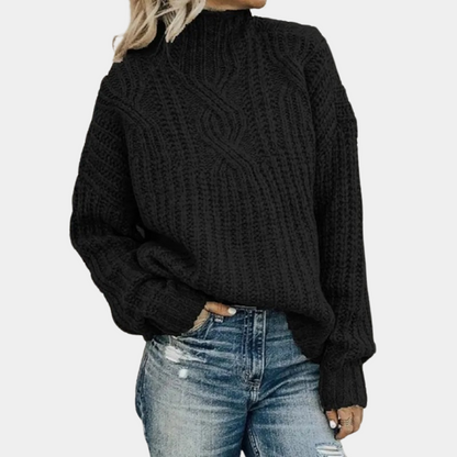 Pull pour Femme Avec Motif Câble Et Col Montant | Idéal pour L’Hiver