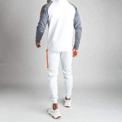 Ensemble Survêtement Homme avec Veste Zippée Et Panneaux Contrastés | Idéal pour Le Sport Et Les Loisirs