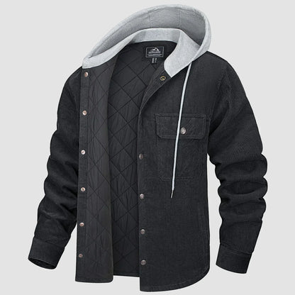 Veste À Capuche avec Doublure Matelassée Et Fermeture Boutonnée pour Hommes | Idéale pour La Saison Froide