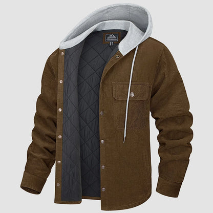 Veste À Capuche avec Doublure Matelassée Et Fermeture Boutonnée pour Hommes | Idéale pour La Saison Froide