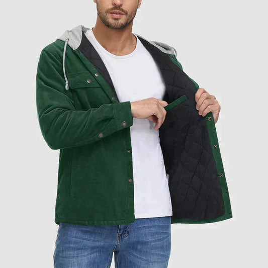 Veste À Capuche avec Doublure Matelassée Et Fermeture Boutonnée pour Hommes | Idéale pour La Saison Froide