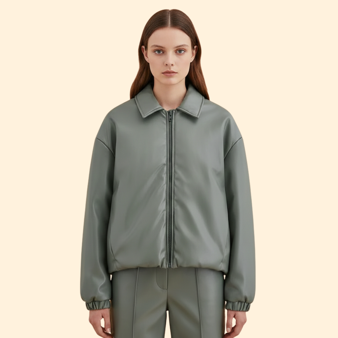 Blouson bomber à col chemise pour femmes