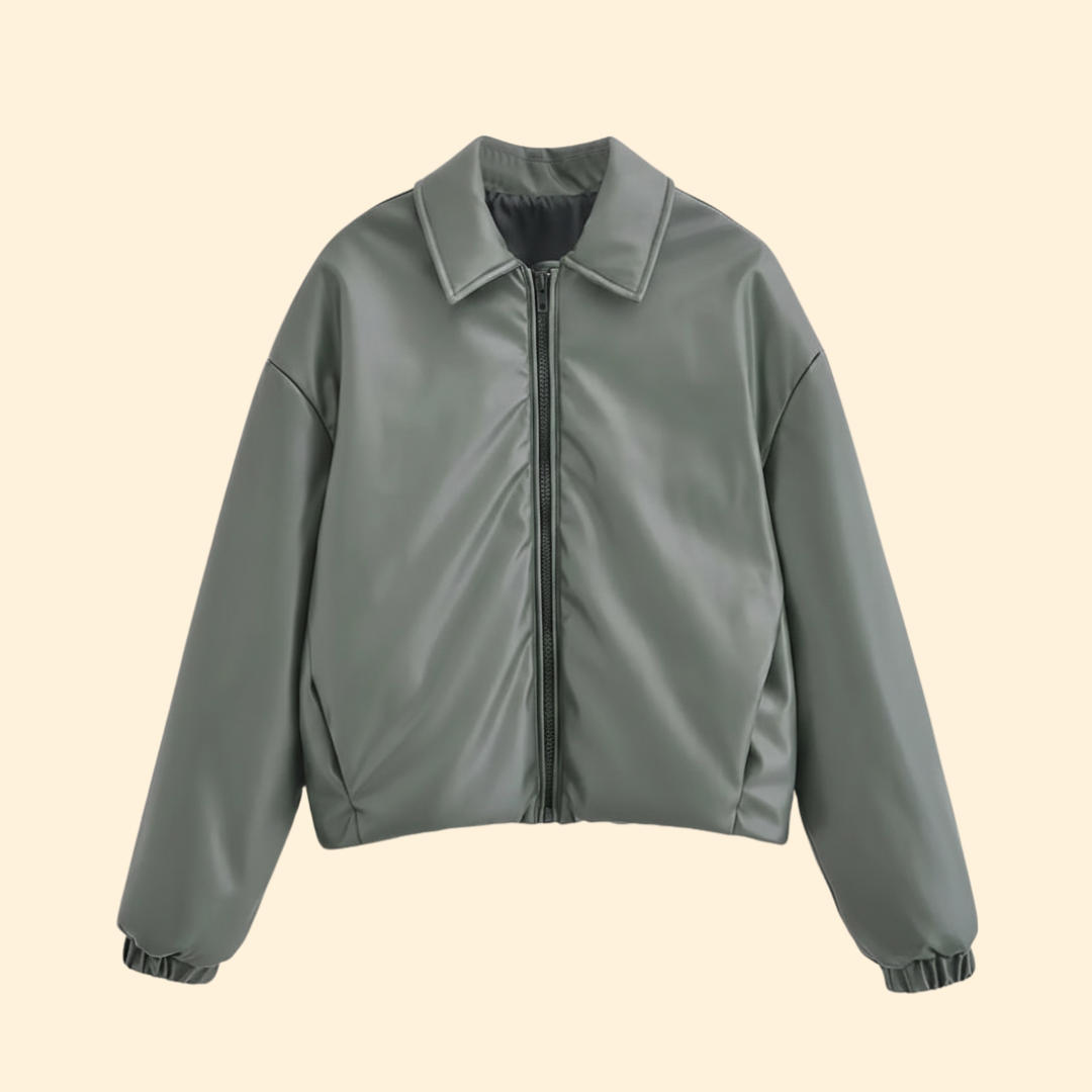 Blouson bomber à col chemise pour femmes