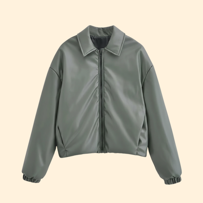 Blouson bomber à col chemise pour femmes