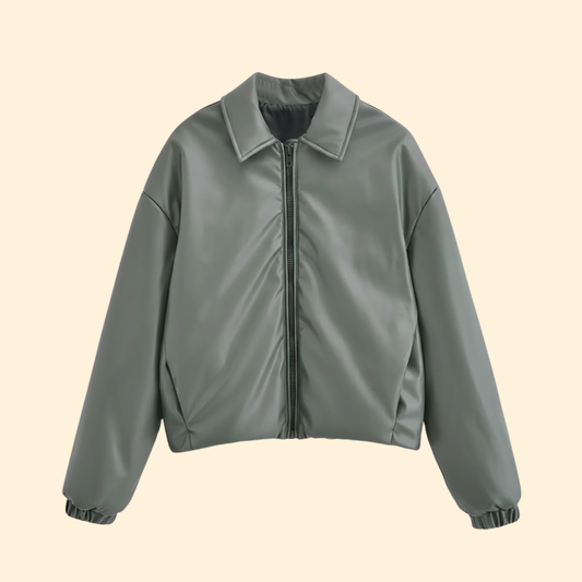 Blouson bomber à col chemise pour femmes