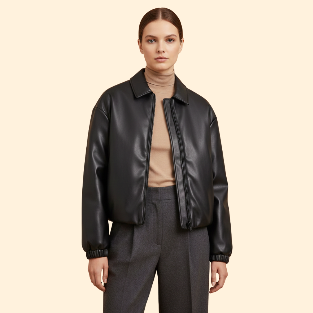 Blouson bomber à col chemise pour femmes