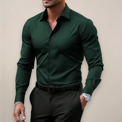 Chemise Slim Fit Avec Col Classique Et Fermeture À Boutons Pour Homme | Idéale Pour Travail Et Usage Quotidien