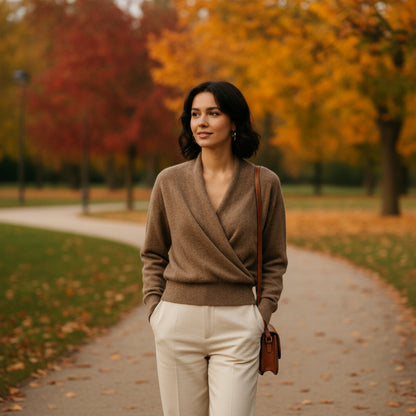 Pull À Devant Croisé Avec Col En V Pour Femme | Idéal Pour Usage Quotidien