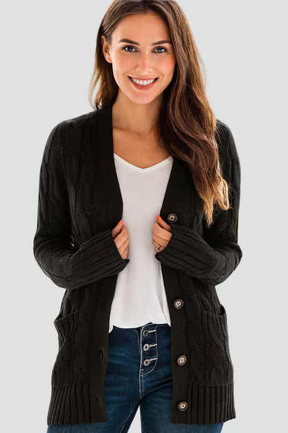 Cardigan boutonné en maille pour femme | Idéal pour l'automne