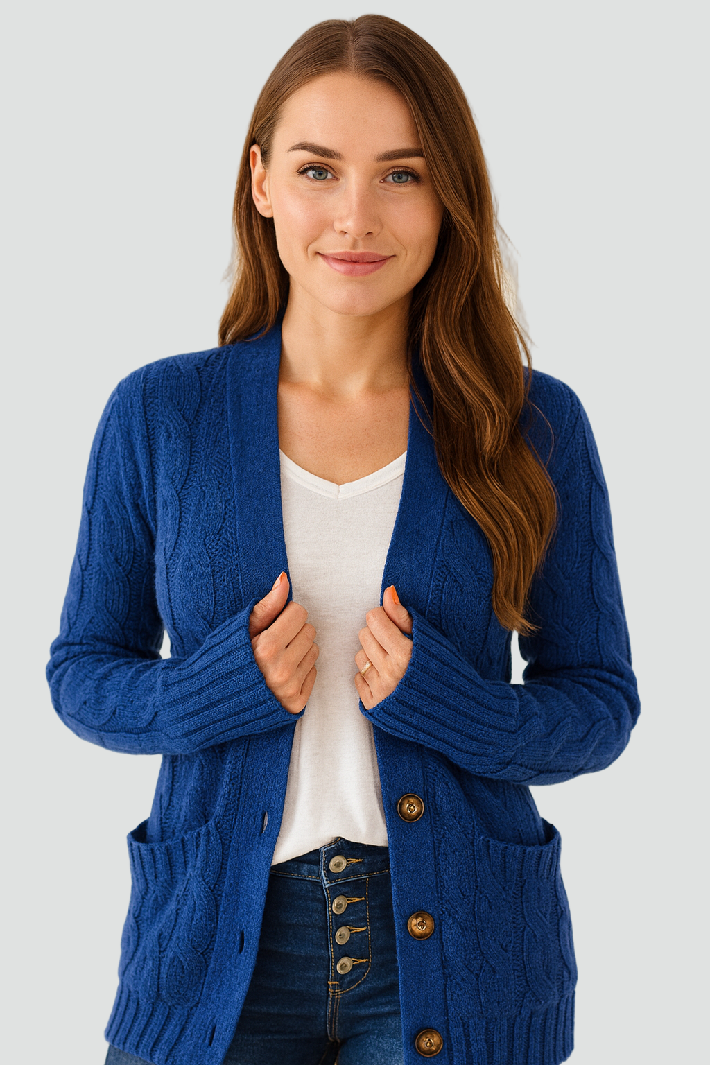 Cardigan boutonné en maille pour femme | Idéal pour l'automne
