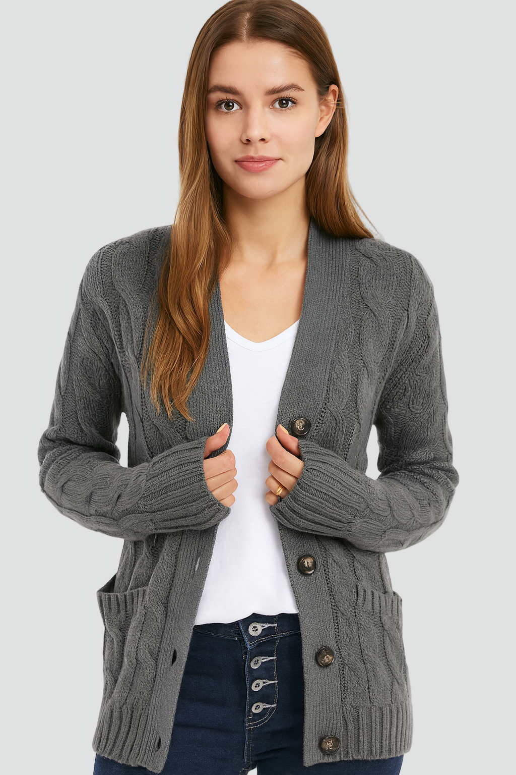 Cardigan boutonné en maille pour femme | Idéal pour l'automne