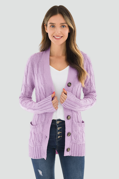 Cardigan boutonné en maille pour femme | Idéal pour l'automne