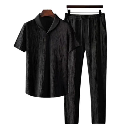 Ensemble Été Deux Pièces Avec Polo Et Pantalon Droit Pour Homme | Idéal Pour Usage Quotidien