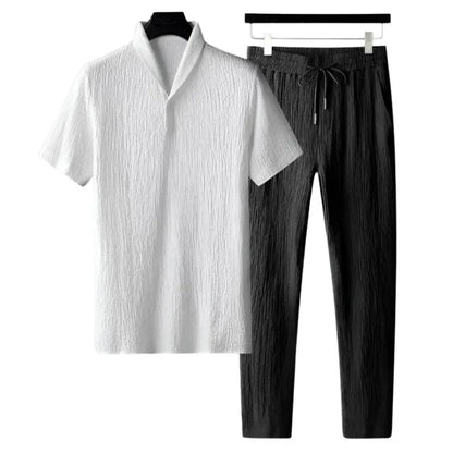 Ensemble Été Deux Pièces Avec Polo Et Pantalon Droit Pour Homme | Idéal Pour Usage Quotidien