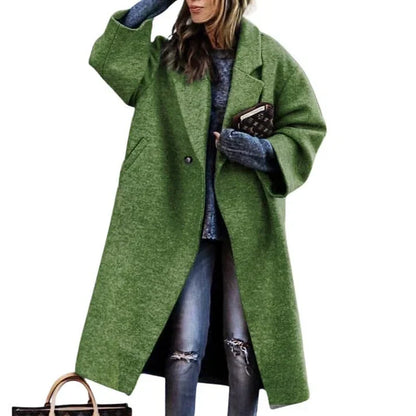 Manteau Long à Ceinture avec Col à Revers pour Femme | Idéal pour les Journées Fraîches