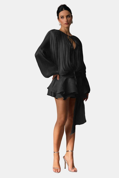 Robe Mini Avec Plis Structurés Et Détail Twist Sur Le Devant Pour Femme | Idéal Pour Soirées Et Événements