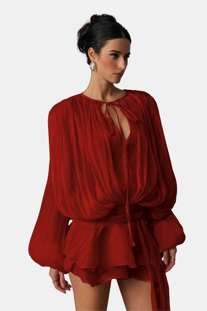 Robe Mini Avec Plis Structurés Et Détail Twist Sur Le Devant Pour Femme | Idéal Pour Soirées Et Événements