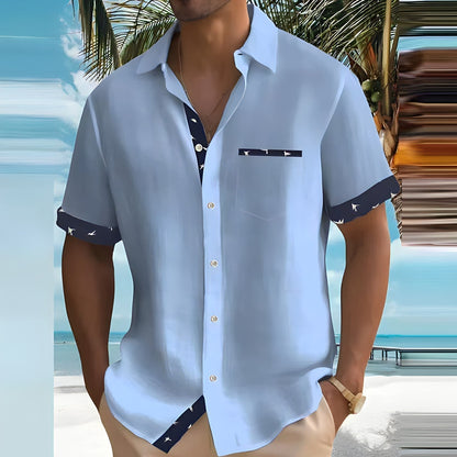 Chemise à Manches Courtes avec Fermeture Boutonnée et Motif Imprimé pour Homme | Idéale pour l'Été