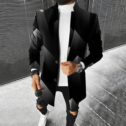 Veste À Motif Géométrique avec Coupe Ajustée pour Hommes | Idéale pour La Mi-Saison Et Les Sorties