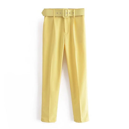 Pantalon à Taille Haute avec Ceinture Ajustable pour Femme | Idéal pour les Journées Décontractées