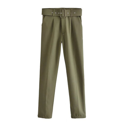 Pantalon à Taille Haute avec Ceinture Ajustable pour Femme | Idéal pour les Journées Décontractées