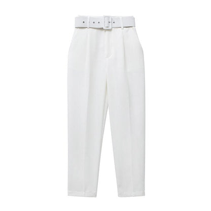 Pantalon à Taille Haute avec Ceinture Ajustable pour Femme | Idéal pour les Journées Décontractées