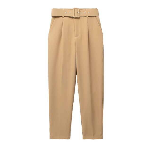 Pantalon à Taille Haute avec Ceinture Ajustable pour Femme | Idéal pour les Journées Décontractées