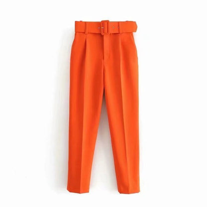 Pantalon à Taille Haute avec Ceinture Ajustable pour Femme | Idéal pour les Journées Décontractées