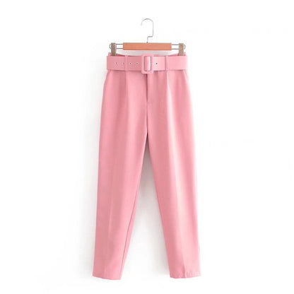 Pantalon à Taille Haute avec Ceinture Ajustable pour Femme | Idéal pour les Journées Décontractées