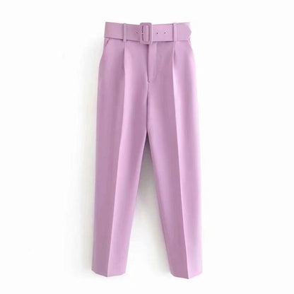 Pantalon à Taille Haute avec Ceinture Ajustable pour Femme | Idéal pour les Journées Décontractées