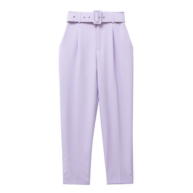 Pantalon à Taille Haute avec Ceinture Ajustable pour Femme | Idéal pour les Journées Décontractées