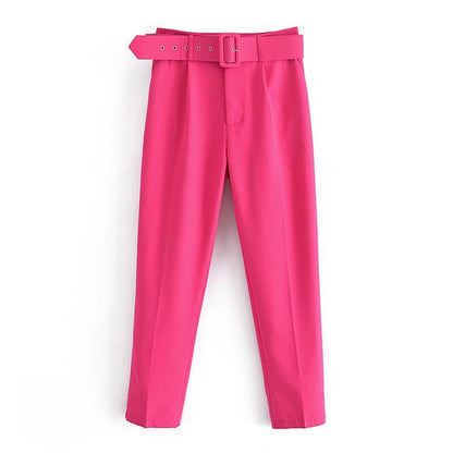 Pantalon à Taille Haute avec Ceinture Ajustable pour Femme | Idéal pour les Journées Décontractées